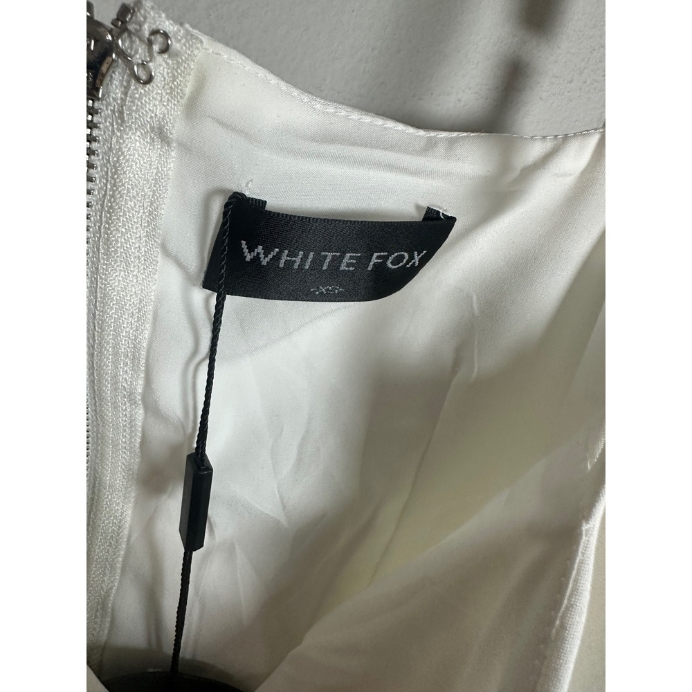 White Fox Boutique Only Want You Mini Dress White Square Neck Bodycon XS NWT - Picture 5 of 8